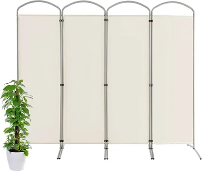 Obrázek produktu pro COSTWAY 221 x 188 cm, skládací a odnímatelná zástěna, 4 díly, rozdělovač místností uvnitř, z tkaniny, pro větší soukromí a flexibilitu (bílá)