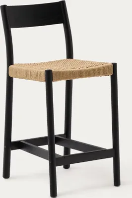 Produktbild von 2er Set Barhocker Rückenlehne massives Eichenholz
