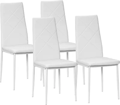 Produktbild von 4er-Set Stühle, Esszimmerstühle, Küchenstühle, 41 cm x 50 cm x 97 cm, Weiß