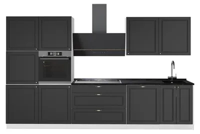 Imagen del producto de Mueble de cocina Vicco Fame-Line Antracita-Oro Landhaus/Blanco 340 cm, ET Antracita, Model 64616