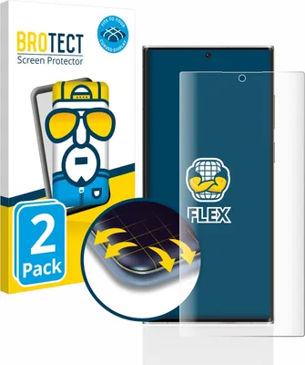 Produktbild von 2x BROTECT Fullscreen Schutzfolie für Samsung Galaxy S22 Ultra 5G Displayschutz Folie Fullcover Klar Transparent