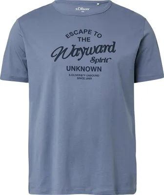 Produktbild von s.Oliver Übergrößen T-Shirt rauchblau Frontprint