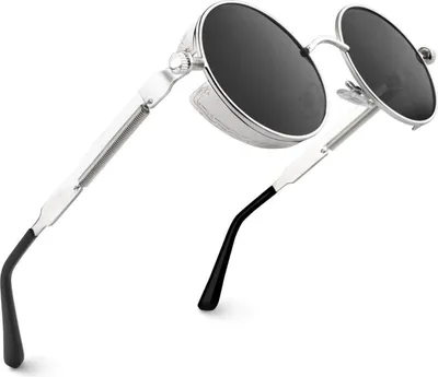 Produktbild von CGID Retro Runde Sonnenbrille Polarisiert Vintage Steampunk UV400 Schutz