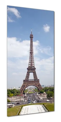 Produktbild von Wallario selbstklebende Duschrückwand 70 x 190 cm mit Motiv Eiffelturm in Paris - Wandverkleidung mit Hochglanzlaminat in Glasoptik