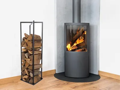 Produktbild von Perel Kaminholz-Halter 34x34x118cm Schwarz
