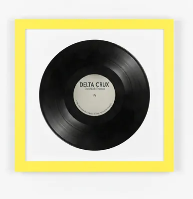 Produktbild von K-Möbel Schallplatten Rahmen Gelb 40x40cm 2er Set mit weißem Passepartout - Germany - Vinylrahmen aus Echtholz für die Vinyl