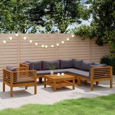 Image de Maison Exclusive - Ensemble de salon de jardin 7 pièces avec coussins, en bois massif d'acacia