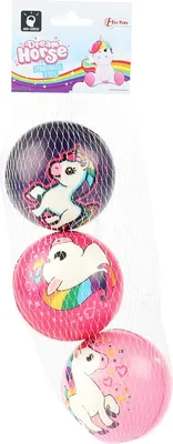 Produktbild von TOI-Toys Dream Horse Bälleset Einhorn - Kinder Spielball mit Einhornmotiv - Unicorn - 3er Set - Ø7,5cm - ab 3 Jahren