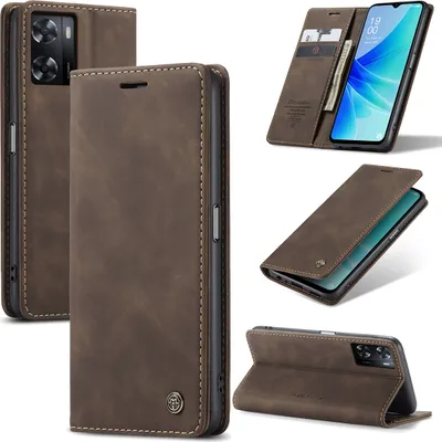 Image de OPPO A57 4G Case, RetroPolyuréthaneLeather Case with Stand Function for OPPO A57 4G/A57S/A77 4G/A57e/A77S/OnePlus Nord N20 SE Kupfer