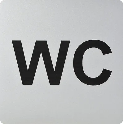 Produktbild von WC Symbol selbstklebend, 100 x 100 mm, Kunststoff alufarbig