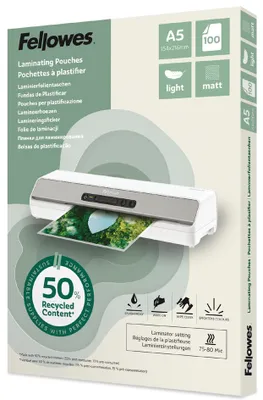Immagine prodotto di Fellowes 100143437 Fellowes Laminierfolie A5 Light Matt 100er Pack