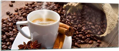 Produktbild von Bilder auf glas - Kaffee schwarz Frühstück Schokolade - 140x50cm - Glasbilder - Wandbilder - Kunstdruck - Wanddekoration aus Glas - Glas Bilder - Wandbild auf Glas - GAB140x50-2152