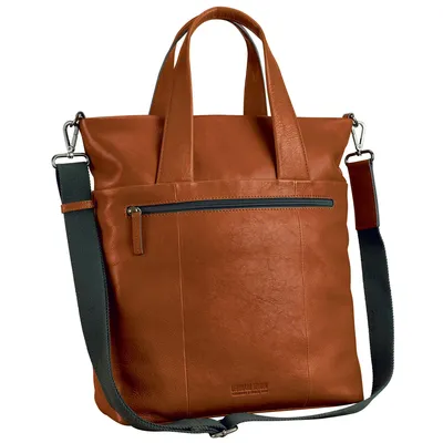 Productafbeelding van LEONHARD HEYDEN Leer shopper schoudertas met laptopvak Hamburg Shopper 7088 Cognac bruine