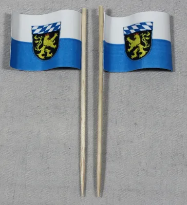 Produktbild von Party-Picker Flagge Oberbayern Papierfähnchen in Spitzenqualität 25 Stück Beutel