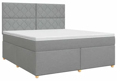 Immagine prodotto di Letto a molle con materasso grigio chiaro 160 x 200 cm in tessuto