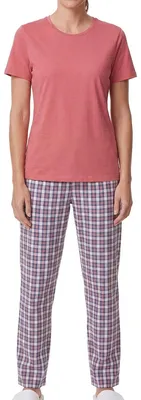 Produktbild von Ammann Mix & Match Schlafanzug Set aus T-Shirt und langer Hose, Angenehmer Tragekomfort, Hose mit Gummizug und Kordel
