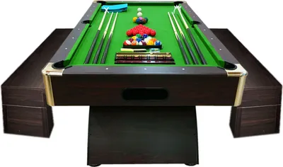 Image de Table de Billard vert 8 Pieds + bancs conteneurs – Leonida
