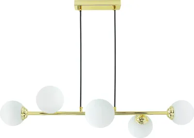 Zdjęcie produktu dla Lampa wisząca PALLE złoto-biała 6xE27x10W szkło wym:95x90x30cm IP20 IdeaLED