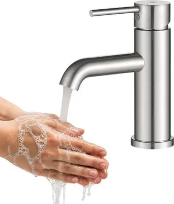 Produktbild von Kuchinox | Noia Armatur - Gebürsteter Edelstahl - Korrosionsbeständig - Modernes Design - Badezimmerarmatur