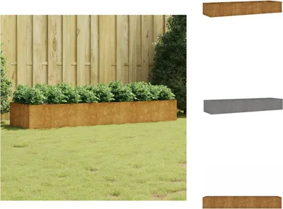 Zdjęcie produktu dla vidaXL Podwyższony kwietnik 280x80x40 cm stal corten - Donice i doniczki