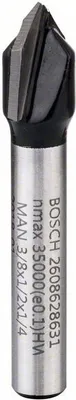 Produktbild von PRO V-Nutfräser, 90° x Ø 3/8?, Schaft 1/4?