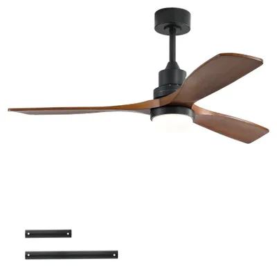 Produktbild von AIORBER 132 cm Deckenventilator mit Licht Fernbedienung Leiser DC Motor 6 Stufen Dimmbar Timer Sommer Winterbetrieb für Wohnzimmer Schlafzimmer, Schwarz