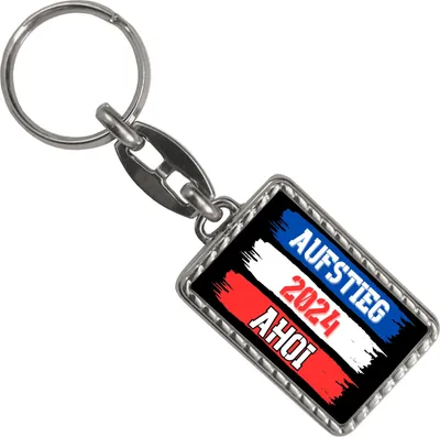 Produktbild von Kiel Aufstieg 2024 Schlüsselanhänger mit Bordüre mit Spruch Ahoi