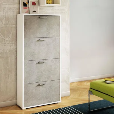 Immagine prodotto di Dmora Scarpiera Adeindein 28x67x147h cm Bianco, 24 Paia 4 Ante Italy