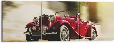 Produktbild von Bild auf Leinwand - Leinwandbild - 3 Teile - Mg Rot Auto - 150x50cm - Wand Bild - Wanddeko - Wandbilder - Leinwanddruck - Bilder - Wanddekoration - Leinwand bilder - Wandbild - CA150x50-4364