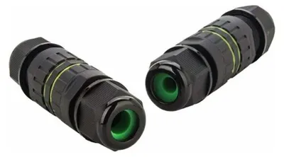 Produktbild von 2 Stück IP68 wasserdichte Anschlussdose Ø 3,5–7 mm Anschlüsse Außenhülsenkupplung Anschlussdose für elektrische Außengehäuse-Schwarz,