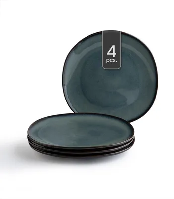 Produktbild von Speiseteller - Ø 28 cm - Grau - Braun - Steingut - 4er Set