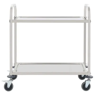 Zdjęcie produktu dla vidaXL 2-poziomowy wózek do serwowania 95 x 45 x 83,5 cm stal nierdzewna