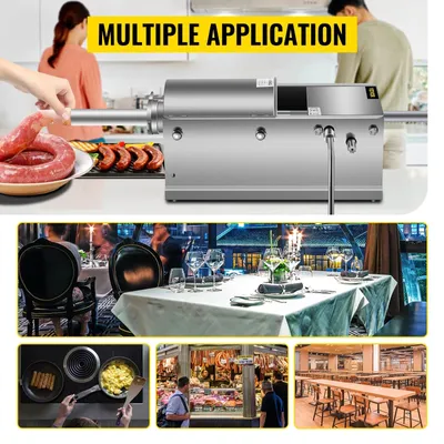 Image de Remplisseur de saucisses - Machine professionnelle horizontale en acier inoxydable de 7 litres, incluant 5 buses de remplissage