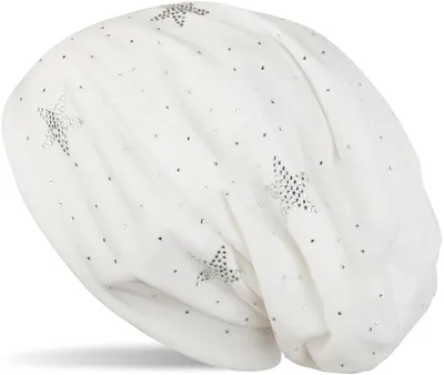 Produktbild von styleBREAKER Beanie Mütze mit Strass Sterne und all over Strasssteine, Slouch Longbeanie, Damen 04024116