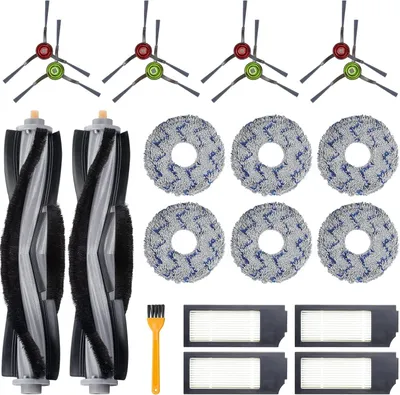 Produktbild von 21 Stück Zubehör für Ecovacs Deebot X1 Omni / X1 e Omni / X1 Turbo Staubsauger Ersatzteile 2 Hauptbürste 4 Filter 8 Seitenbürsten 6 Wischtücher 1 Werkzeug