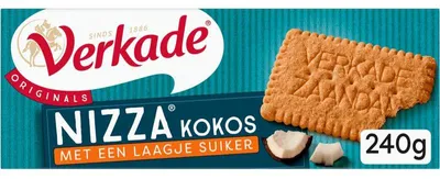 Obrázok produktu pre Verkade Nizza Coconut Cookies 240g – Chrumkavé kokosové sušienky, ideálne ku káve