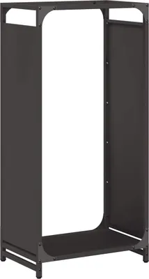 Image de vidaXL Étagère à bois de chauffage Noir 44x28x90 cm Acier laminé à froid