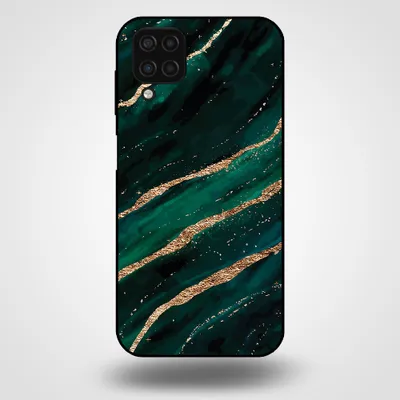 Image de Smartphonica Coque pour Samsung Galaxy A12 avec impression marbre - Coque arrière TPU design marbre - Vert Or