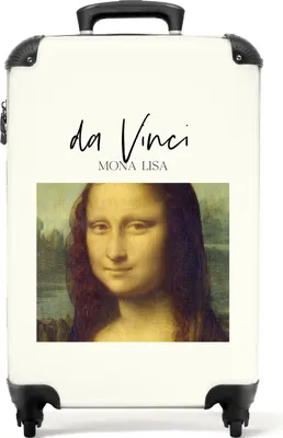 Produktbild von NoBoringSuitcases.com® Koffer Handgepäck Trolley Rollkoffer Kleine Reisekoffer mit 4 Rollen - Mona Lisa - Kunst - Da Vinci - Alte Meister - Vintage - Cabin Size < 55x40x23 cm & 55x40x20 cm - Fotokoffer - Kabinenkoffer - BoardgepäckHandgepäck Koffer 55x35x20 cm, 36L,