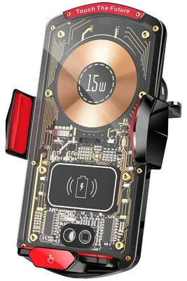 Produktbild von Wireless Auto Ladehalterung 15W Schnellladen USB-C 360° Drehfunktion automatische Klemmung für Smartphone 4,7–7 Zoll