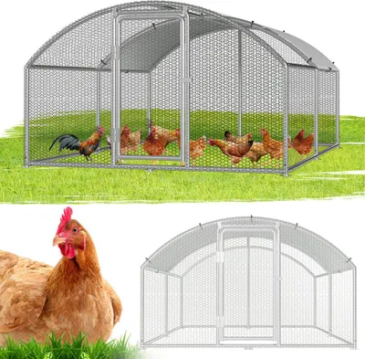 Obrázek produktu pro Izrielar kurník pro kuřata 3x4x2m oblouková horní část kurníku kurník pro malá zvířata výběh pro malá zvířata voliéra volný výběh klec pro kuřata kurník pozinkovaný
