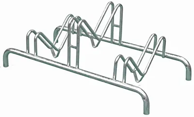 Image de Alberts 692636 Supports à vélos multiples, 3 places de stationnement, indépendant, cadre avec trous à visser, galvanisé à chaud
