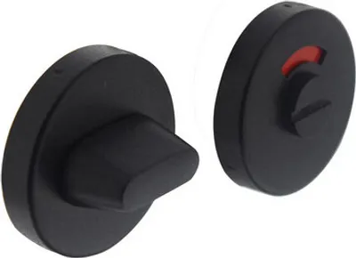 Produktbild von Rosette mit WC Riegelset rund Anzeige Schwarz