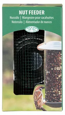 Image de Mangeoire pour noix verte - L 12,6 x l 12,6 x H 22,5 cm - Gris