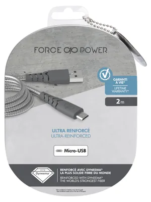 Imagen del producto de Bigben Connected FPCBLMIC2MG, 2 metros, Micro-USB A, USB A, USB 2.0, gris