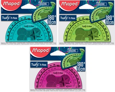 Produktbild von Maped Halbkreis Winkelmesser Twist'n Flex 180 Grad zufällige Farbe (1 Stück)