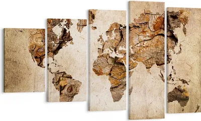 Produktbild von Bild auf Leinwand - Leinwandbild - Karte Welt modern - 100x60cm - Wand Bild - Wanddeko - Wandbilder - Leinwanddruck - Bilder - Kunstdruck - Wanddekoration - Leinwand bilder - Wandkunst - EG100x60-3590