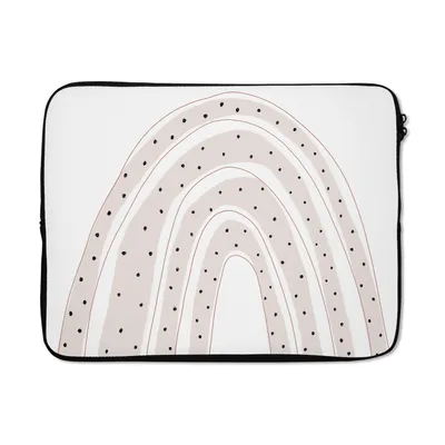 Produktbild von MuchoWow® Laptop Hülle 17 Zoll Laptoptasche Regenbogen - Tupfen - Pastell - Zipper - Schutzabdeckung