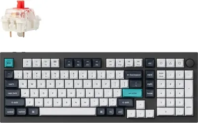 Produktbild von Keychron Q5 Max, Verkabelt & Kabellos, USB + RF Wireless + Bluetooth, Magnetic-mechanical key switch, RGB-LED, Schwarz, Karbon