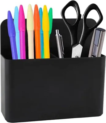 Immagine prodotto di Supporti da scrivania - Organizer - Organizzazione dell'ufficio - Contenitore regolabile - 12 x 4,2 x 12,5 cm - Nero